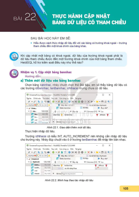 Bài 22: Thực hành cập nhật bảng dữ liệu có tham chiếu