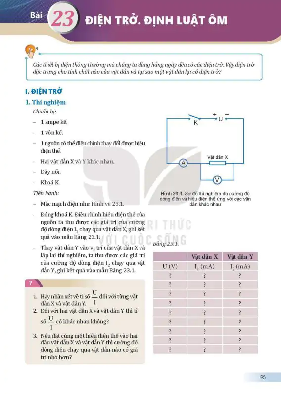 Bài 23. Điện trở. Định luật Ohm