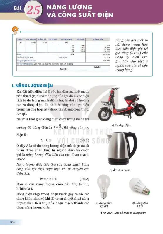 Bài 25. Năng lượng điện và công suất điện