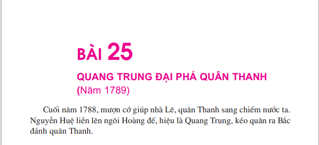 Bài 25: Quang Trung đại phá quân Thanh (Năm 1789)
