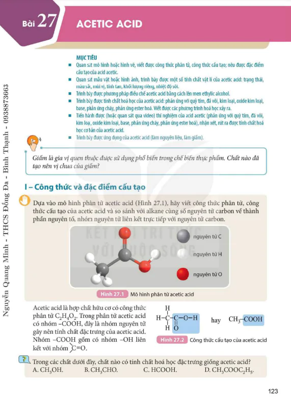 Bài 27. Acetic acid