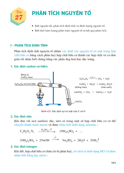 Bài 27: Phân tích nguyên tố