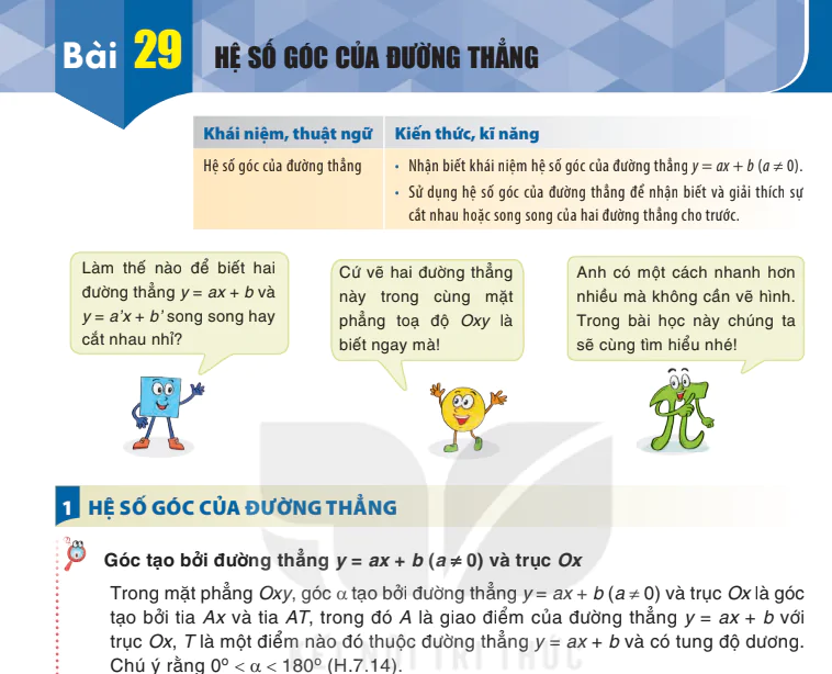 Bài 29: Hệ số góc của đường thẳng