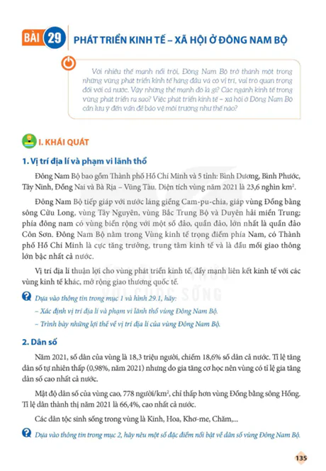 BÀI 29: PHÁT TRIỂN KINH TẾ - XÃ HỘI Ở ĐÔNG NAM BỘ