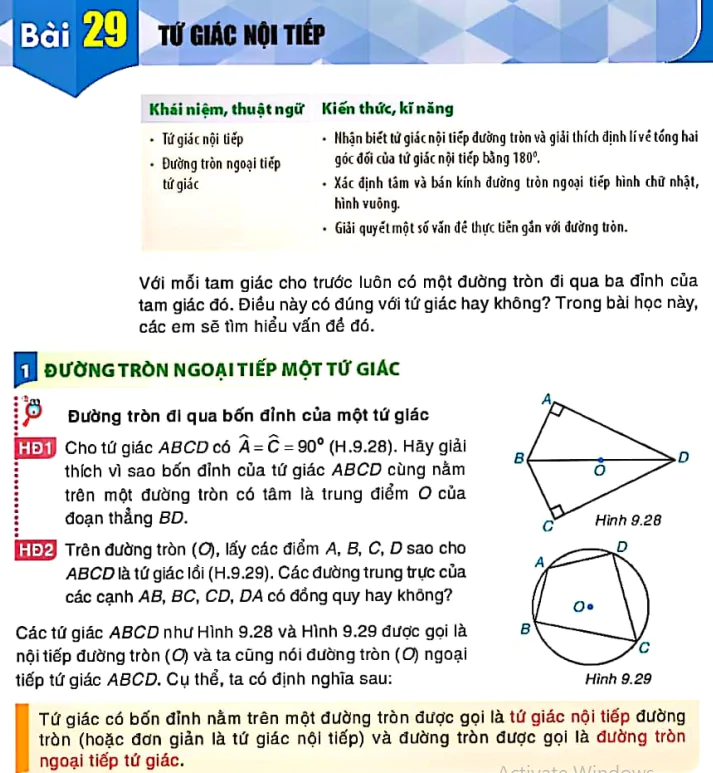 Bài 29: Tứ giác nội tiếp