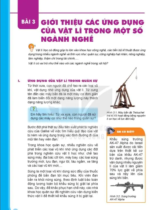 Bài 3: Giới Thiệu Các Ứng Dụng Của Vật Lí Trong Một Số Ngành Nghề