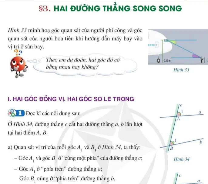 Bài 3: Hai đường thẳng song song