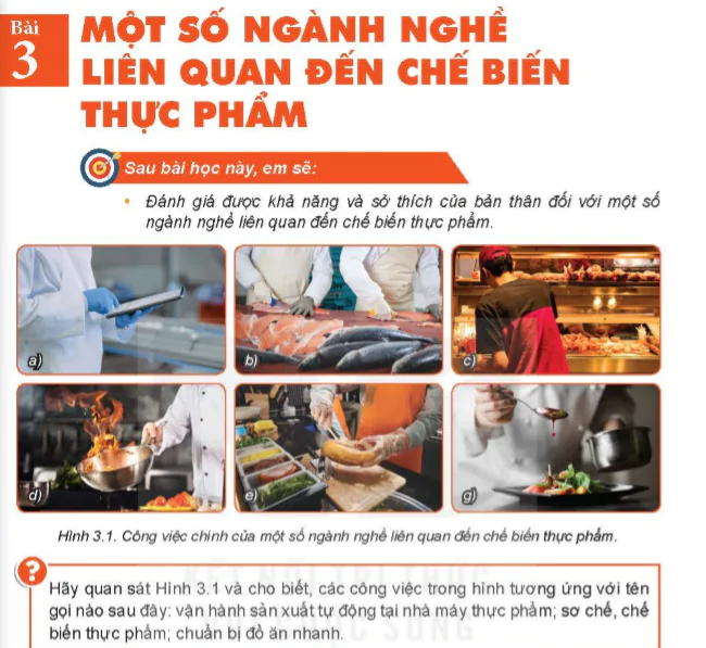 Bài 3: Một số ngành nghề liên quan đến chế biến thực phẩm