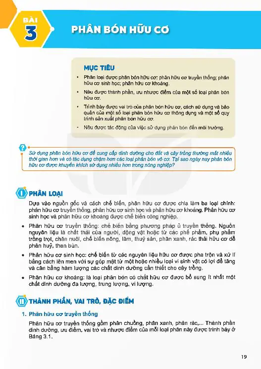 Bài 3: Phân Bón Hữu Cơ