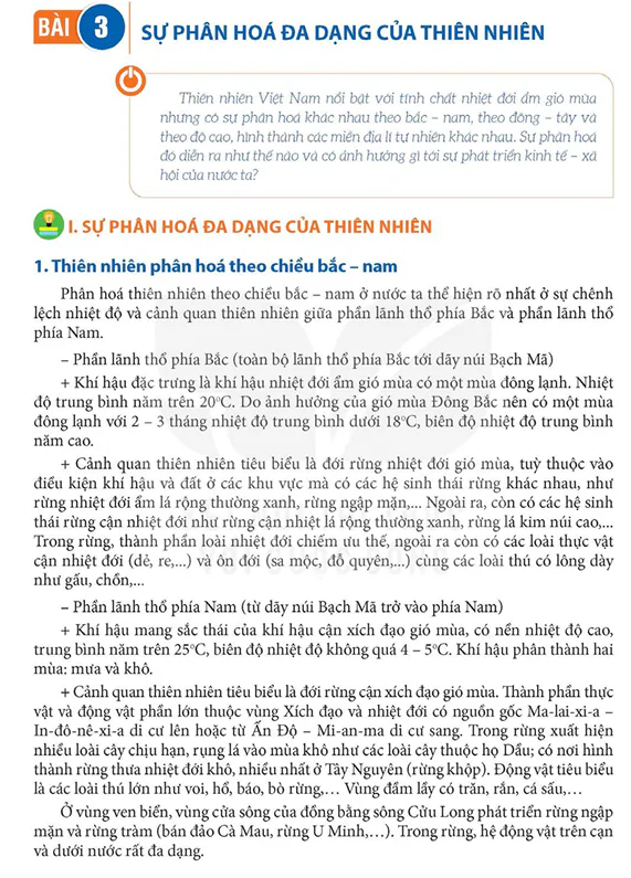 BÀI 3: SỰ PHÂN HOÁ ĐA DẠNG CỦA THIÊN NHIÊN