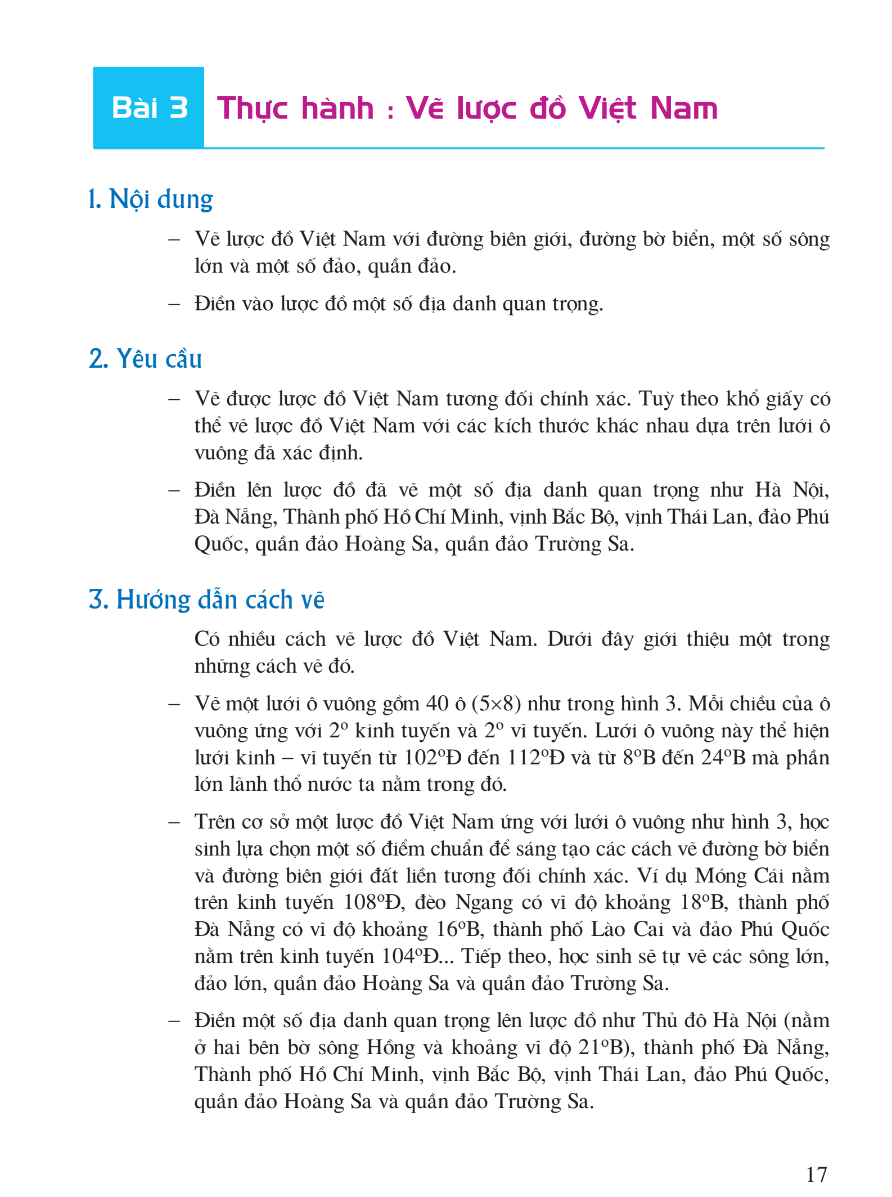 Bài 3: Thực Hành: Vẽ Lược Đồ Việt Nam
