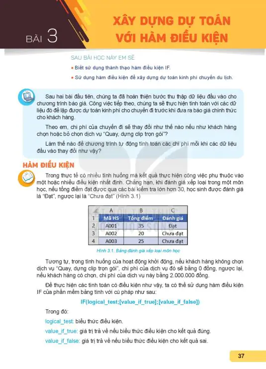 Bài 3: Xây Dựng Dự Toán Với Hàm Điều Kiện