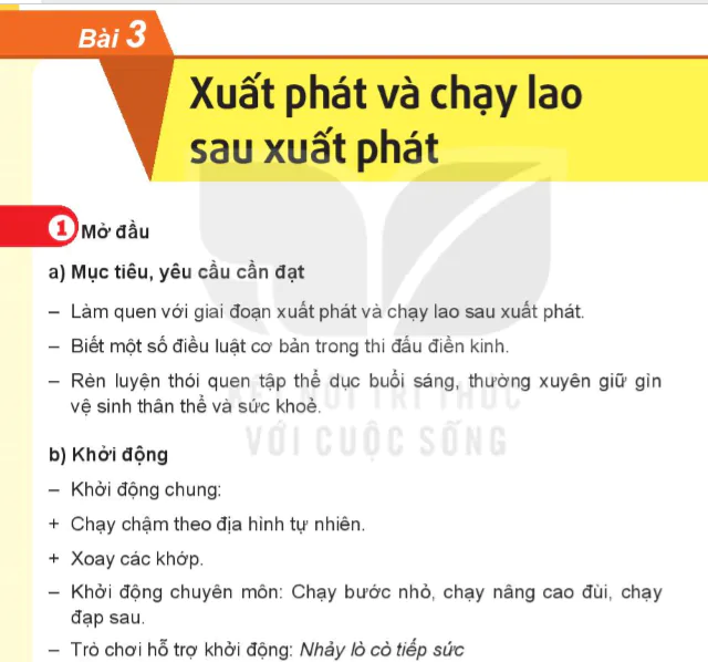 Bài 3: Xuất phát và chạy lao sau xuất phát - Chủ đề 1: Chạy cự li ngắn (60m)