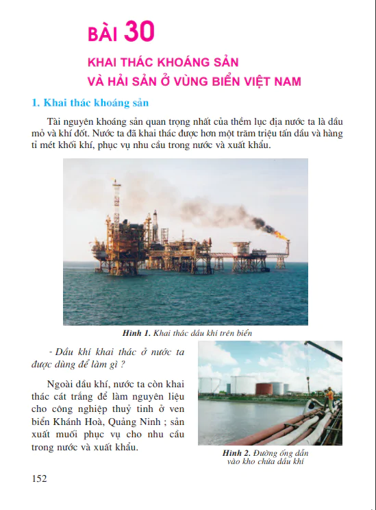 Bài 30: Khai thác khoáng sản và hải sản ở vùng biển Việt Nam