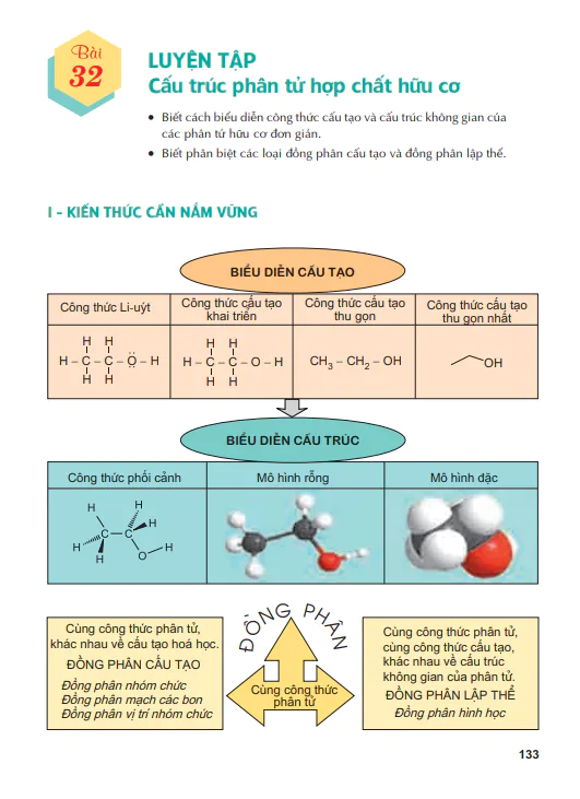 Bài 32: Luyện tập Cấu trúc phân tử hợp chất hữu cơ 