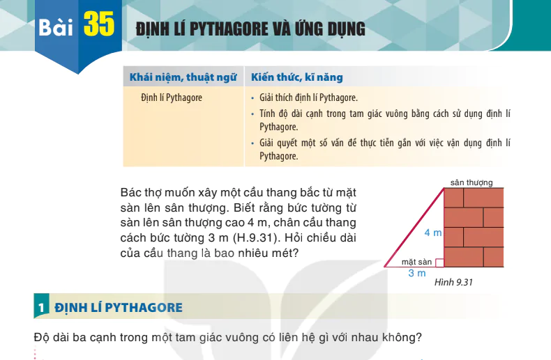 Bài 35: Định lí Pythagore và ứng dụng