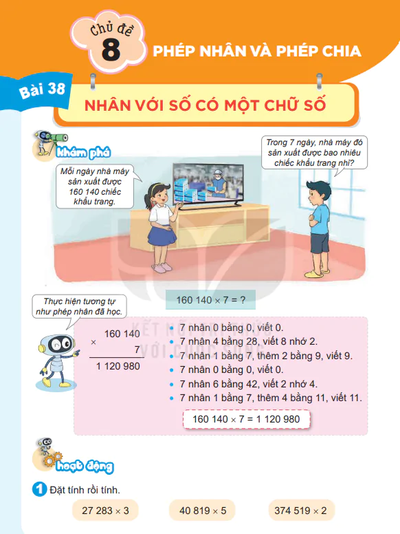 Bài 38: Nhân với số có một chữ số