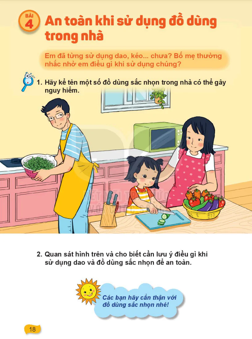 Bài 4: An Toàn Khi Sử Dụng Đồ Dùng Trong Nhà