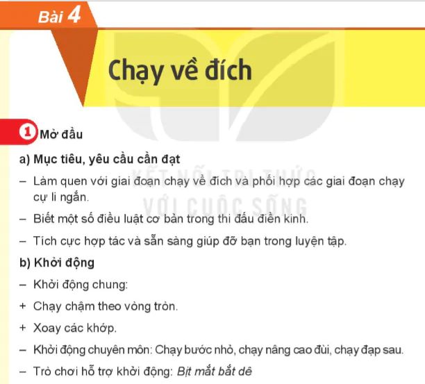 Bài 4: Chạy về đích - Chủ đề 1: Chạy cự li ngắn (60m)