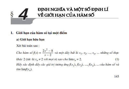 Bài 4: Định nghĩa và một số định lí về giới hạn của hàm số