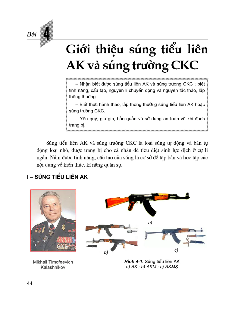 Bài 4: Giới Thiệu Súng Tiểu Liên AK Và Súng Trường CKC