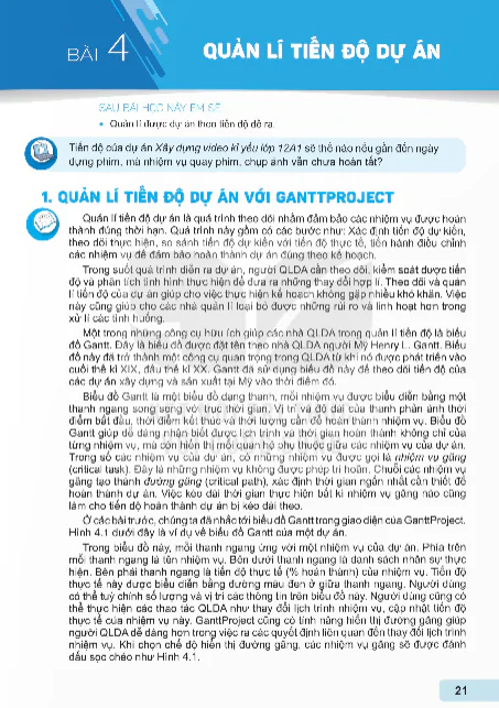 Bài 4: Quản Lí Tiến Độ Dự Án