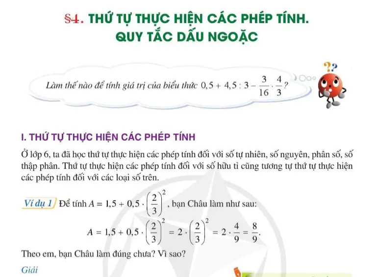 Bài 4: Thứ tự thực hiện các phép tính. Quy tắc dấu ngoặc