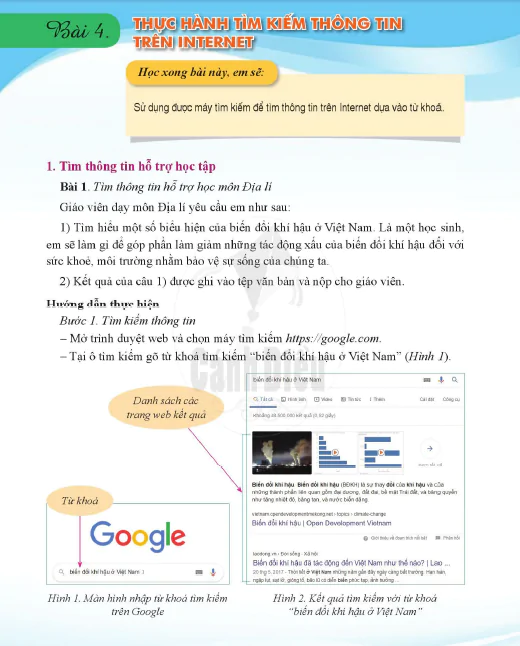 Bài 4. Thực hành tìm kiếm thông tin trên Internet