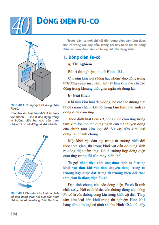 Bài 40:Dòng điện Fu-cô