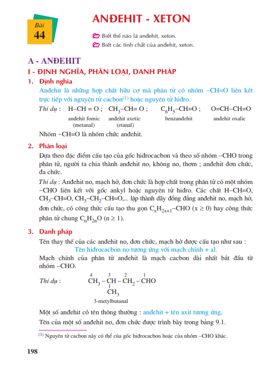 Bài 44: Anđehit - Xeton