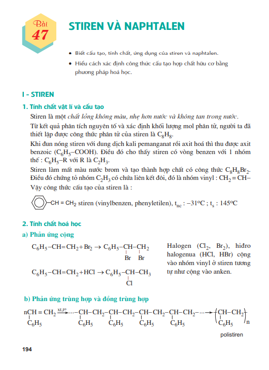 Bài 47: Stiren và naphtalen
