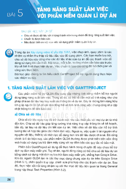 Bài 5: Tăng Năng Suất Làm Việc Với Phần Mềm Quản Lí Dự Án