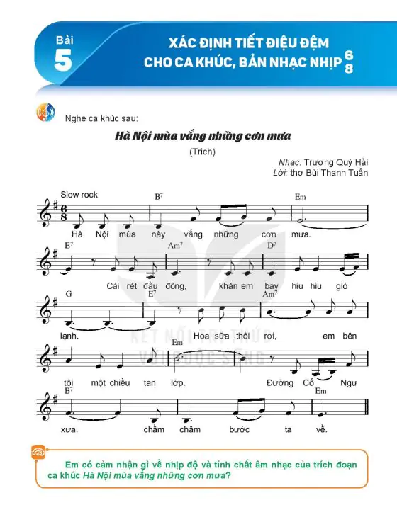 Bài 5: Xác Định Tiết Điệu Đệm Cho Ca Khúc, Bản Nhạc Nhịp 6/8