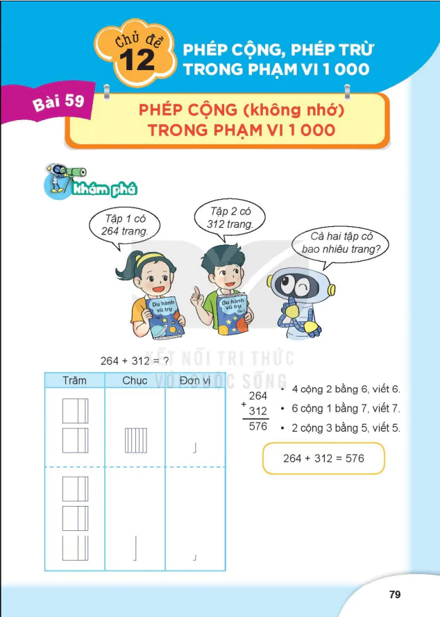 BÀI 59: PHÉP CỘNG (không nhớ) TRONG PHẠM VI 1 000