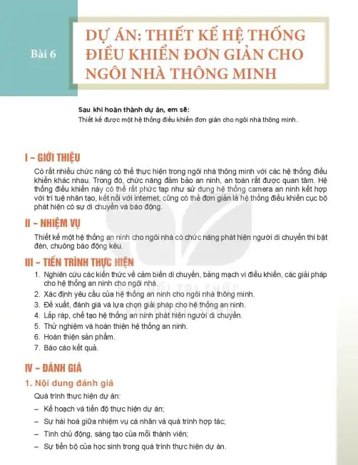 Bài 6: Dự Án: Thiết kế Hệ Thống Điều Khiển Đơn Giản Cho Ngôi Nhà Thông Minh