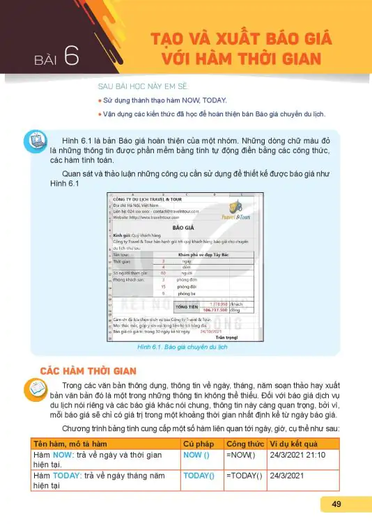 Bài 6: Tạo Và Xuất Báo Giá Với Hàm Thời Gian