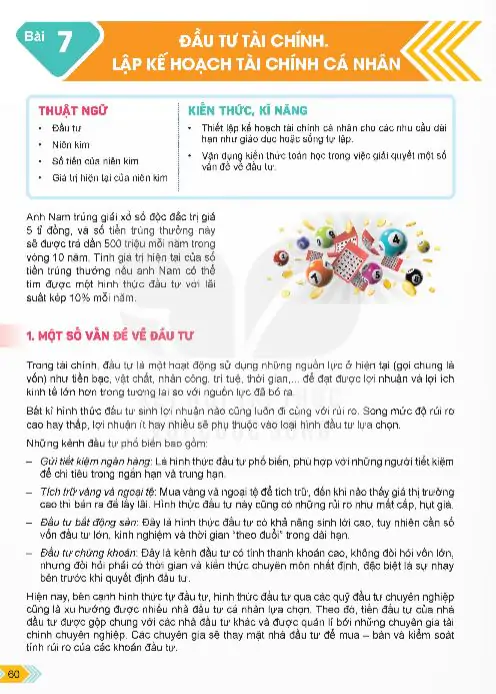 Bài 7: Đầu Tư Tài Chính: Lập Kế Hoạch Tài Chính Cá Nhân