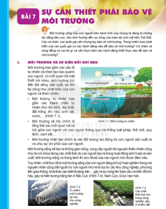 Bài 7: Sự Cần Thiết Phải Bảo Vệ Môi Trường