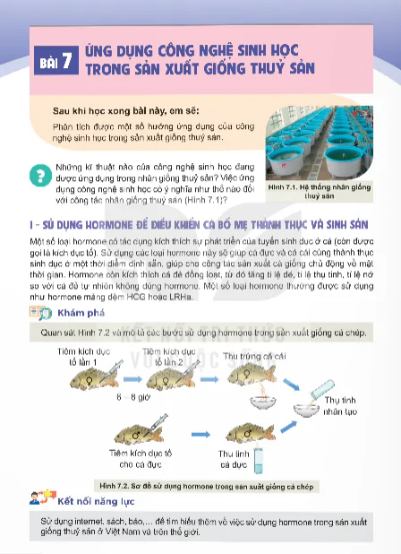 Bài 7: Ứng Dụng Công Nghệ Sinh Học Trong Sản Xuất Giống Thủy Sản