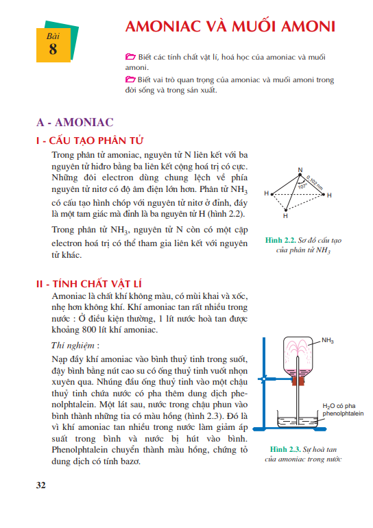 Bài 8: Amoniac và muối amoni