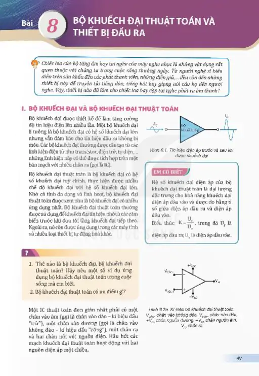 Bài 8: Bộ Khuếch Đại Thuật Toán Và Thiết Bị Đầu Ra