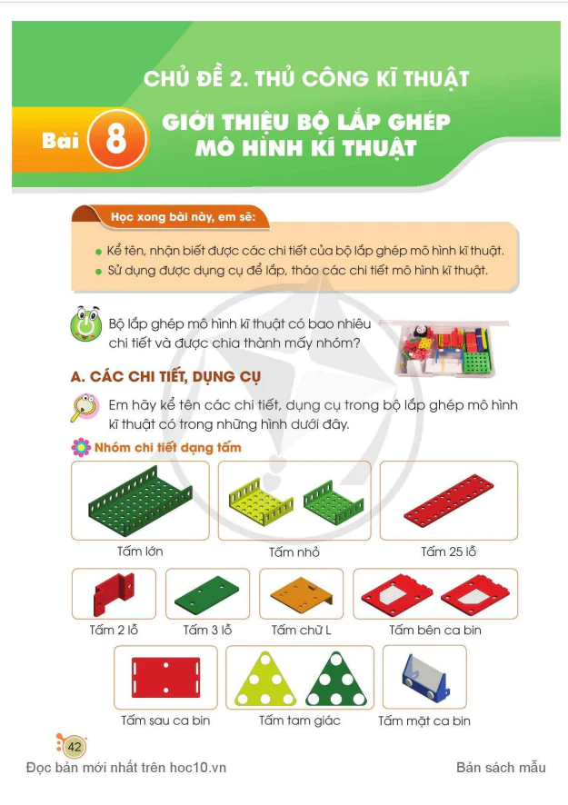 BÀI 8: GIỚI THIỆU BỘ LẮP GHÉP MÔ HÌNH KĨ THUẬT