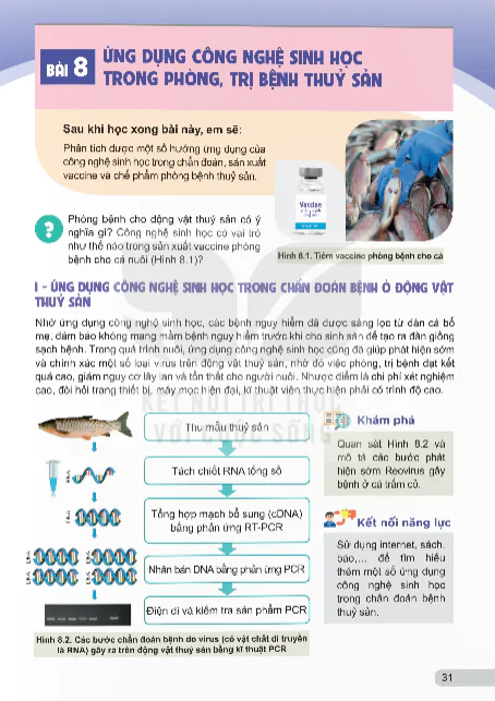 Bài 8: Ứng Dụng Công Nghệ Sinh Học Trong Phòng Bệnh Thủy Sản