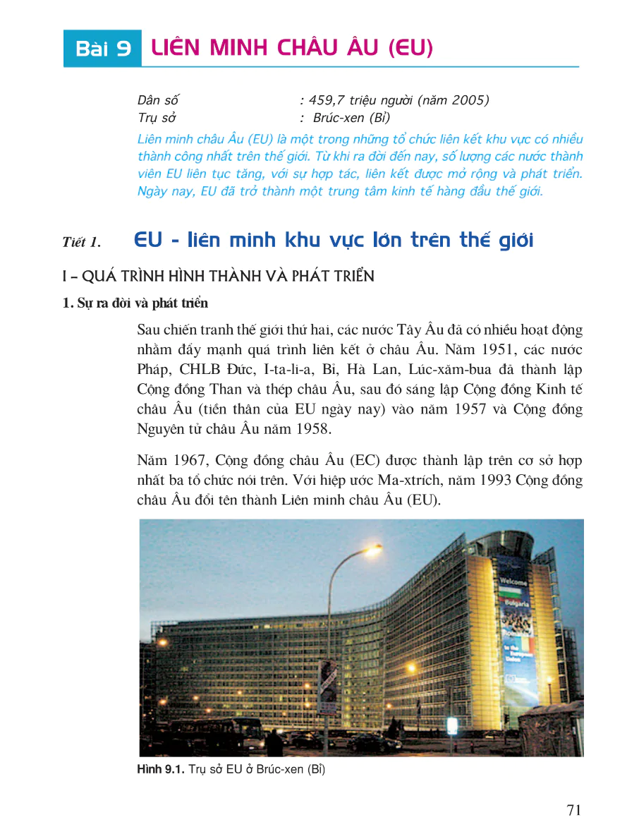 Bài 9. Liên Minh Châu Âu (EU)