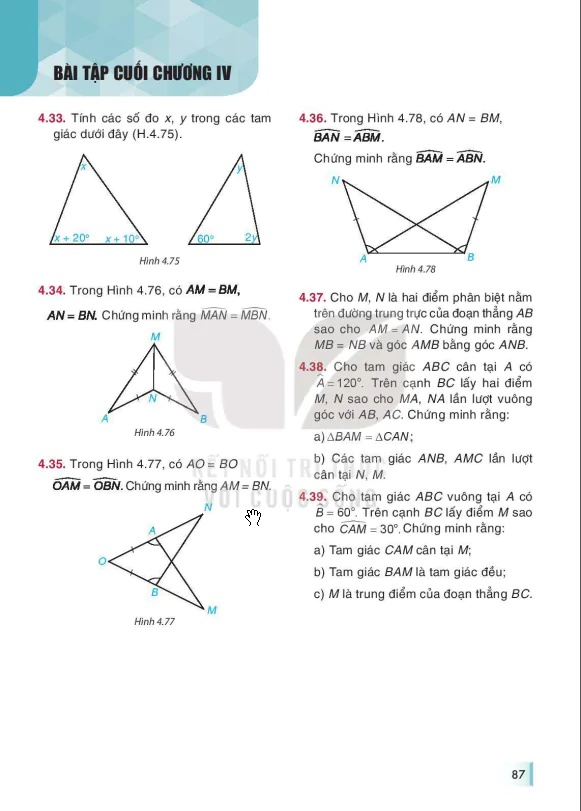 BÀI TẬP CUỐI CHƯƠNG IV