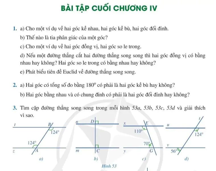 Bài tập cuối chương IV