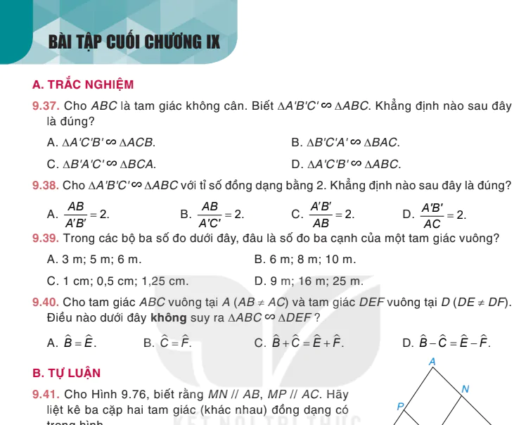 Bài tập cuối chương IX