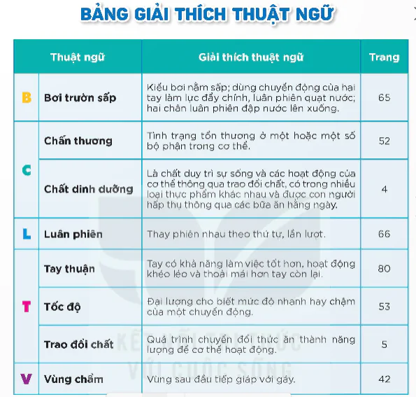 Bảng Giải Thích Thuật Ngữ