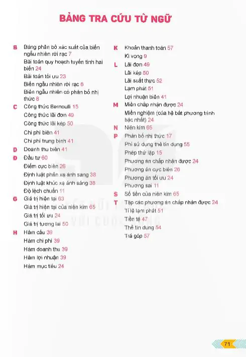 Bảng Tra Cứu Từ Ngữ - Bảng Giải Thích Thuật Ngữ