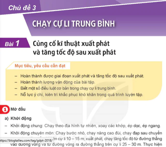 Chủ đề 3: Chạy cự li trung bình